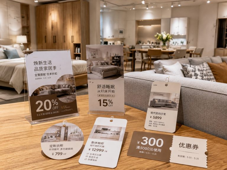 炎陵县家具门店单页海报与吊牌